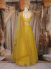 Mustard Yellow Sequin Embroidered Design Net Lehenga with Dupatta