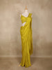 Mustard Yellow Sequins Embellished Design Georgette Ready To Wear Saree with Designer Blouse