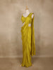 Mustard Yellow Sequins Embellished Design Georgette Ready To Wear Saree with Designer Blouse