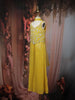 Mustard Yellow Sequins Embroidered Design Georgette Kids Palazzo Suit