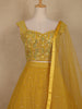 Mustard Yellow Sequins and Beads Embellished Design Net Lehenga With Net Dupatta