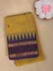 Mustard Yellow Small Butta Design Cotton Saree With Contrast Border