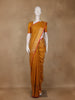 Mustard Yellow Small Motif Woven Soft Silk Saree With Striped Zari Pallu And Contrast Red Edging - Diadem