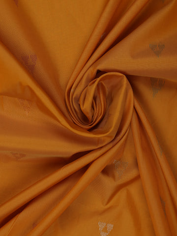 Mustard Yellow Small Motif Woven Soft Silk Saree With Striped Zari Pallu And Contrast Red Edging - Diadem
