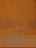 Mustard Yellow Small Motif Woven Soft Silk Saree With Striped Zari Pallu And Contrast Red Edging - Diadem