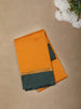 Mustard Yellow Solid Design Semi Silk Fancy Saree with Contrast Zari Border