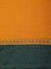 Mustard Yellow Solid Design Semi Silk Fancy Saree with Contrast Zari Border