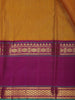 Mustard Yellow Solid Woven Pure Kanchipuram Silk Saree - Diadem