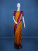 Mustard Yellow Solid Woven Pure Kanchipuram Silk Saree - Diadem