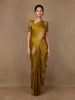 Mustard Yellow Striped Design Tussar Silk Saree