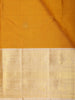 Mustard Yellow Striped Woven Design Pure Kanchipuram Silk Saree with Contrast Border