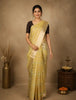Mustard Yellow Striped Zari Woven Design Tissue Silk Fancy Saree