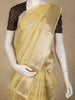 Mustard Yellow Striped Zari Woven Design Tissue Silk Fancy Saree