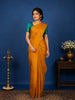 Mustard Yellow Stripes Woven Pure Kanchipuram Silk Saree