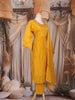 Mustard Yellow Thread and Sequin Embroidered Design Cotton Anarkali Salwar Suit