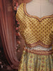 Mustard Yellow Traditional Floral Printed and Stone Embellished Design Raw Silk Bridesmaid Lehenga Choli with Matching Dupatta