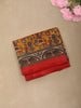 Mustard Yellow Traditional Folk Printed Design Crepe Saree