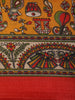 Mustard Yellow Traditional Folk Printed Design Crepe Saree