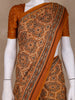 Mustard Ajrakh Print Mul Mul Cotton Saree - Diadem
