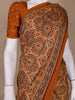 Mustard Ajrakh Print Mul Mul Cotton Saree - Diadem