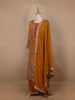 Mustard Yellow Floral Designed Semi Silk Salwar Suit - Diadem