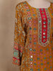 Mustard Yellow Floral Designed Semi Silk Salwar Suit - Diadem