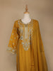 Mustard Floral Designed Semi Silk Salwar Suit - Diadem