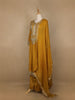 Mustard Floral Designed Semi Silk Salwar Suit - Diadem