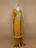 Mustard Floral Designed Semi Silk Salwar Suit - Diadem