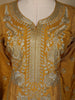 Mustard Floral Designed Semi Silk Salwar Suit - Diadem