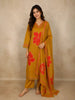 Mustard Floral Embroidered Cotton Salwar Suit with Dupatta