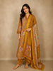 Mustard Floral Printed Cotton Straight Cut Salwar Suit with Dupatta