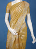Mustard Gold Floral Zari Sequin Embellishment Organza Saree - Diadem