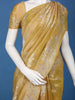 Mustard Gold Floral Zari Sequin Embellishment Organza Saree - Diadem
