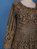 Mustard Green Floral Embroidery Net Bridesmaid Gown - Diadem