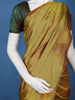 Mustard Olive Green Striped Pattern Silk Saree - Diadem