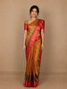 Mustard Orange Floral Designed Semi Tussar Silk Saree
