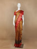 Mustard Orange Floral Designed Semi Tussar Silk Saree - Diadem