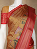 Mustard Orange Floral Designed Semi Tussar Silk Saree - Diadem