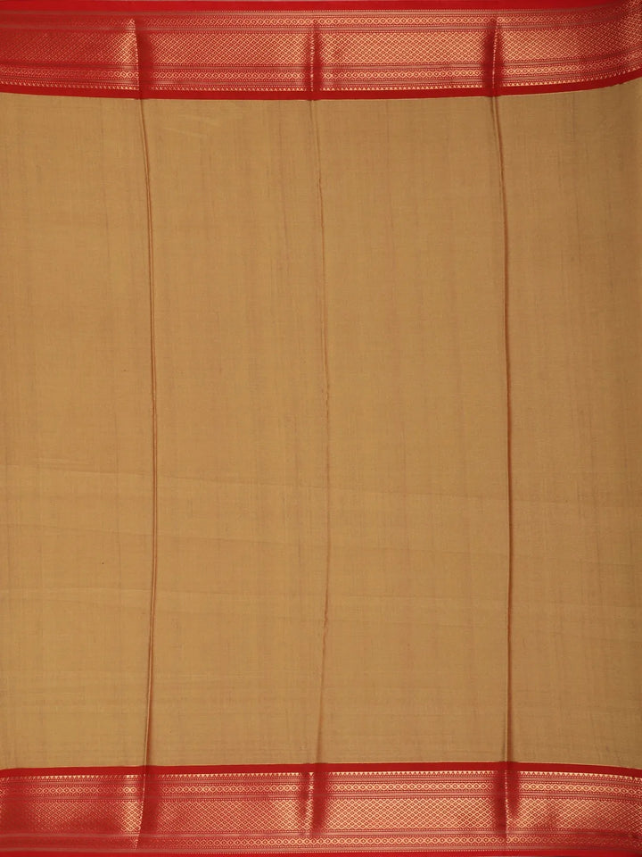 Mustard Orange Floral Designed Semi Tussar Silk Saree - Diadem