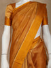 Mustard Yellow Stripes Designed Organza Designer Saree
