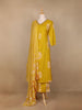 Mustard Yellow Abstract Design Cotton Salwar Suit - Diadem