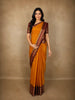 Mustard Yellow Butta Zari Woven Design Pure Kanchipuram Silk Saree with Contrast Zari Border