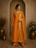 Mustard Yellow Embroidered Design Silk Palazzo Suit with Designer Dupatta