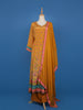 Mustard Yellow Floral Design Cotton Salwar Suit - Diadem