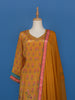 Mustard Yellow Floral Design Cotton Salwar Suit - Diadem