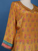 Mustard Yellow Floral Design Cotton Salwar Suit - Diadem