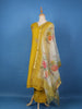Mustard Yellow Floral Design Georgette Salwar Suit - Diadem