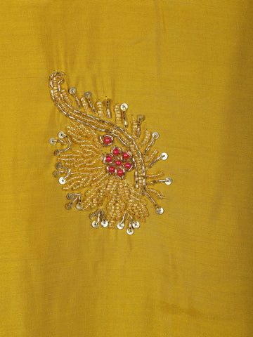 Mustard Yellow Floral Design Georgette Salwar Suit - Diadem