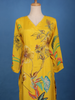 Mustard Yellow Floral Design Printed Cotton Kurti - Diadem